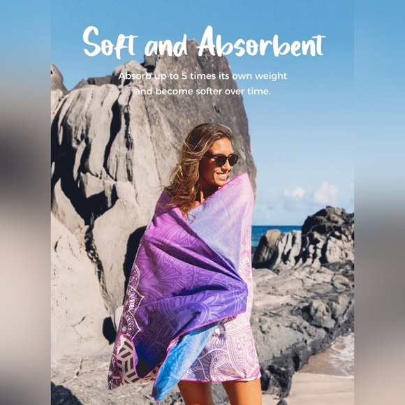 OCOOPA Microfiber Beach Towel, Oversized Travel Towel, Compact Lightweight Beach - Picture 2 of 6